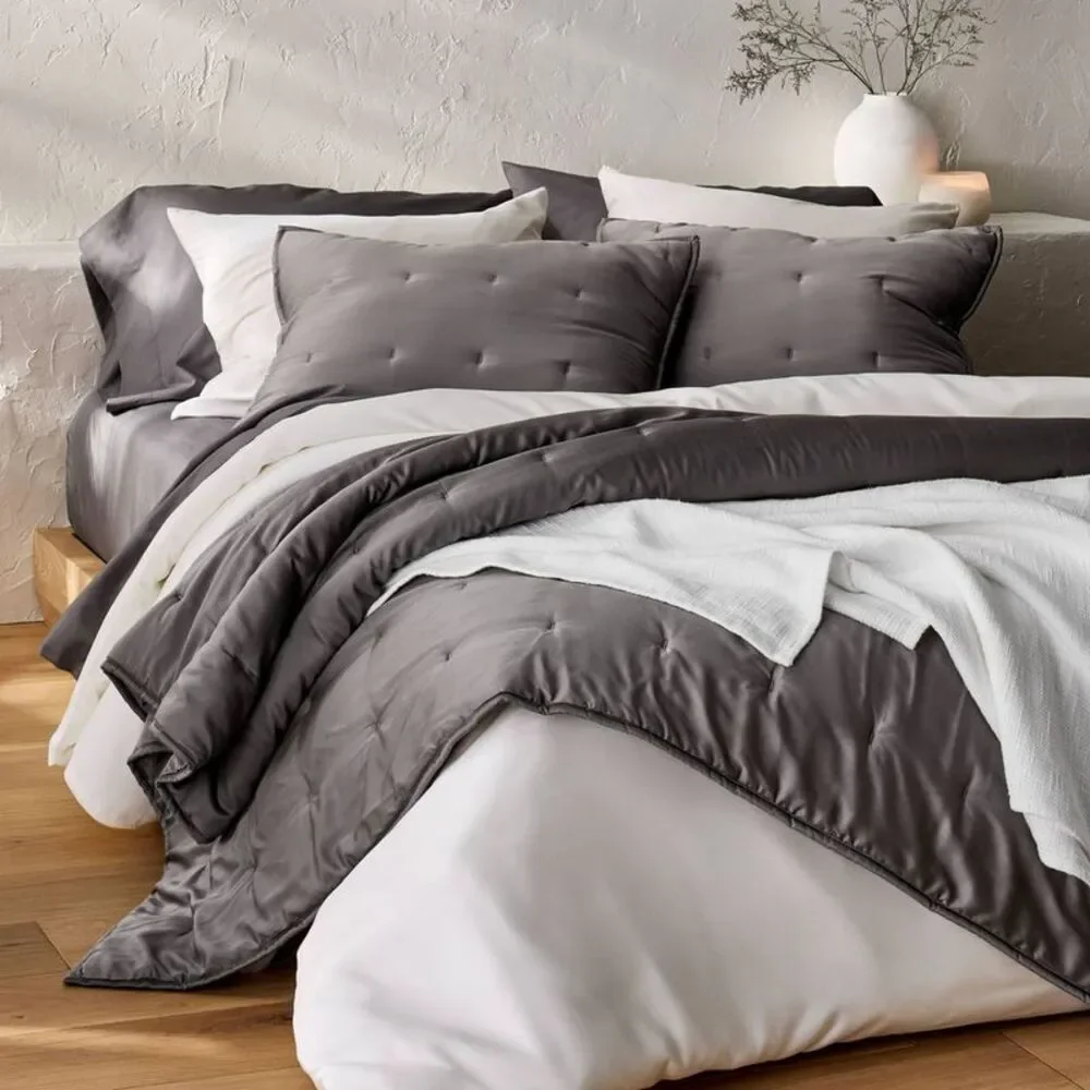 King Cotton Slub Blanket White - Casaluna